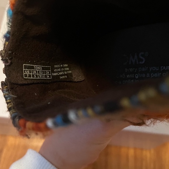 Toms Size 7 Multi Textile Leila Chocolate Brown Suede Ankle Booties - Picture 4 of 4